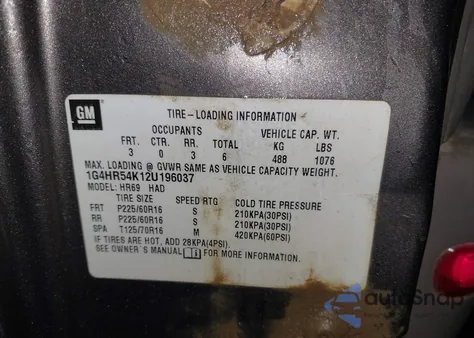 2002 Buick Lesabre Limited from USA, damaged, VIN 1G4HR54K12U196037